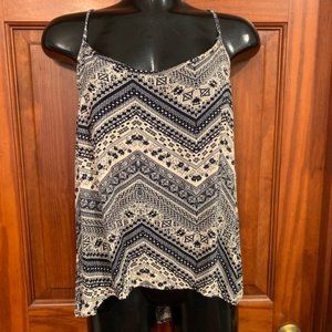 Rafi & Ro Black & Cream Racer Back Tank Top Size L